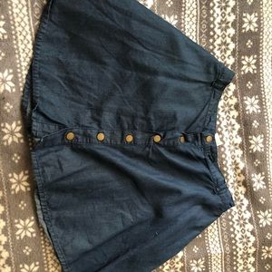 Button down denim skirt